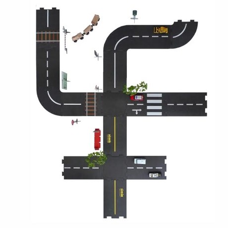 אורבניקה מערכת כבישים מודולרית להרכבה ומשחק