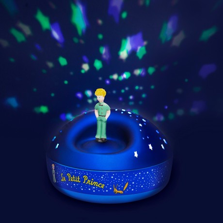 מנורת לילה מקרן כוכבים הנסיך הקטן עם מוזיקה - כחול