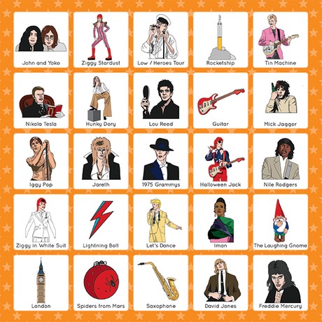 Bowie Bingo: Icon. Rock God. Alien